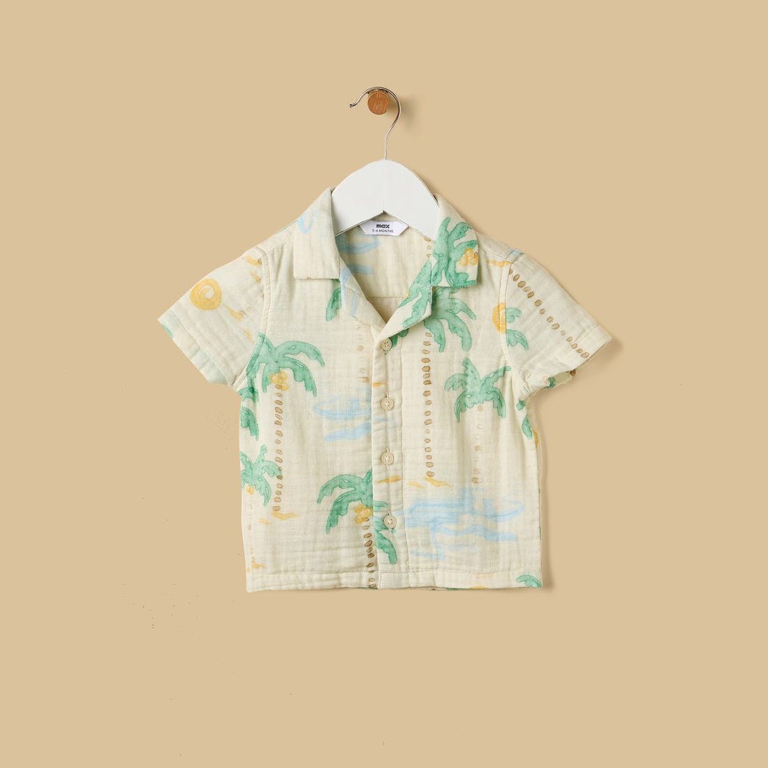 Palm Tree Print Cotton Shirt