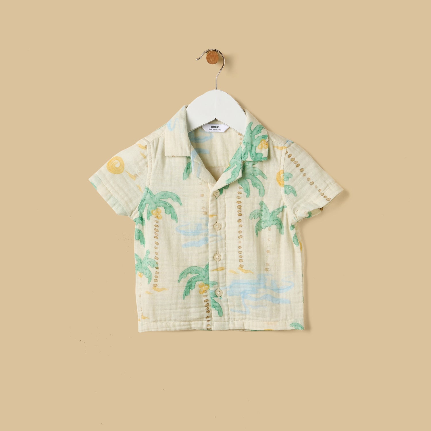 Palm Tree Print Cotton Shirt