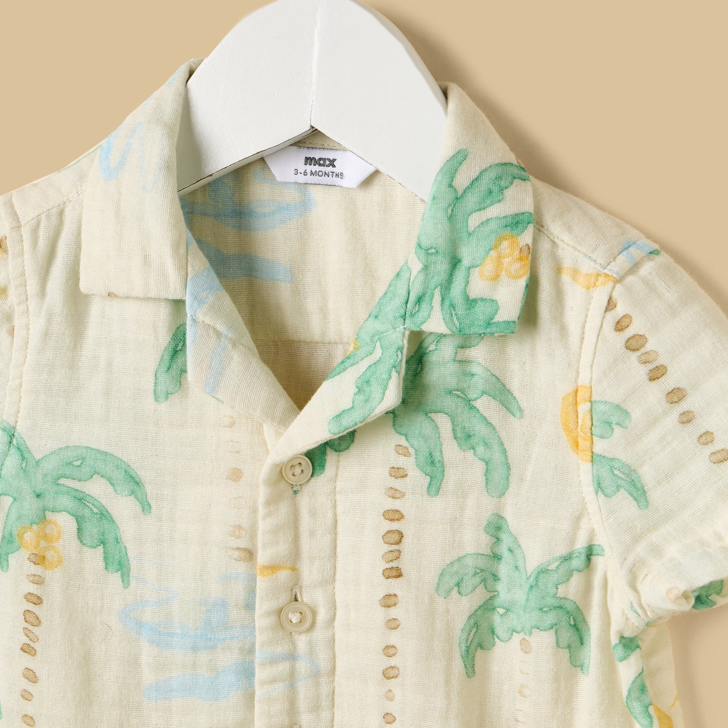 Palm Tree Print Cotton Shirt