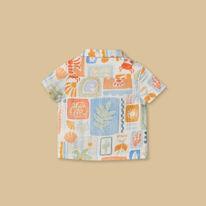 Tile Print Cotton Shirt