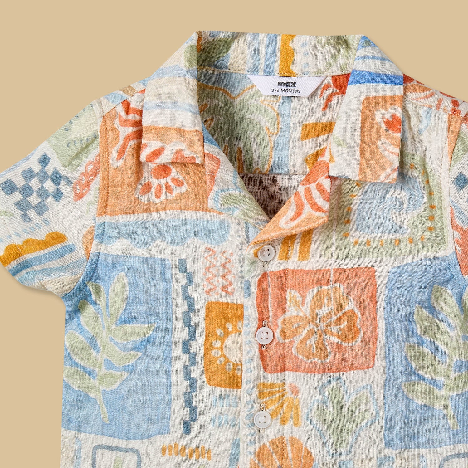 Tile Print Cotton Shirt