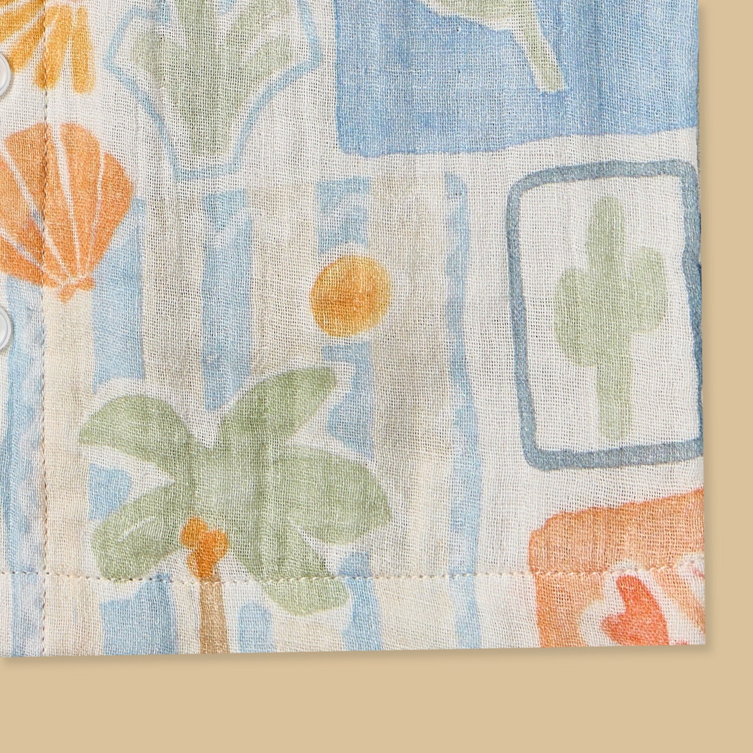 Tile Print Cotton Shirt