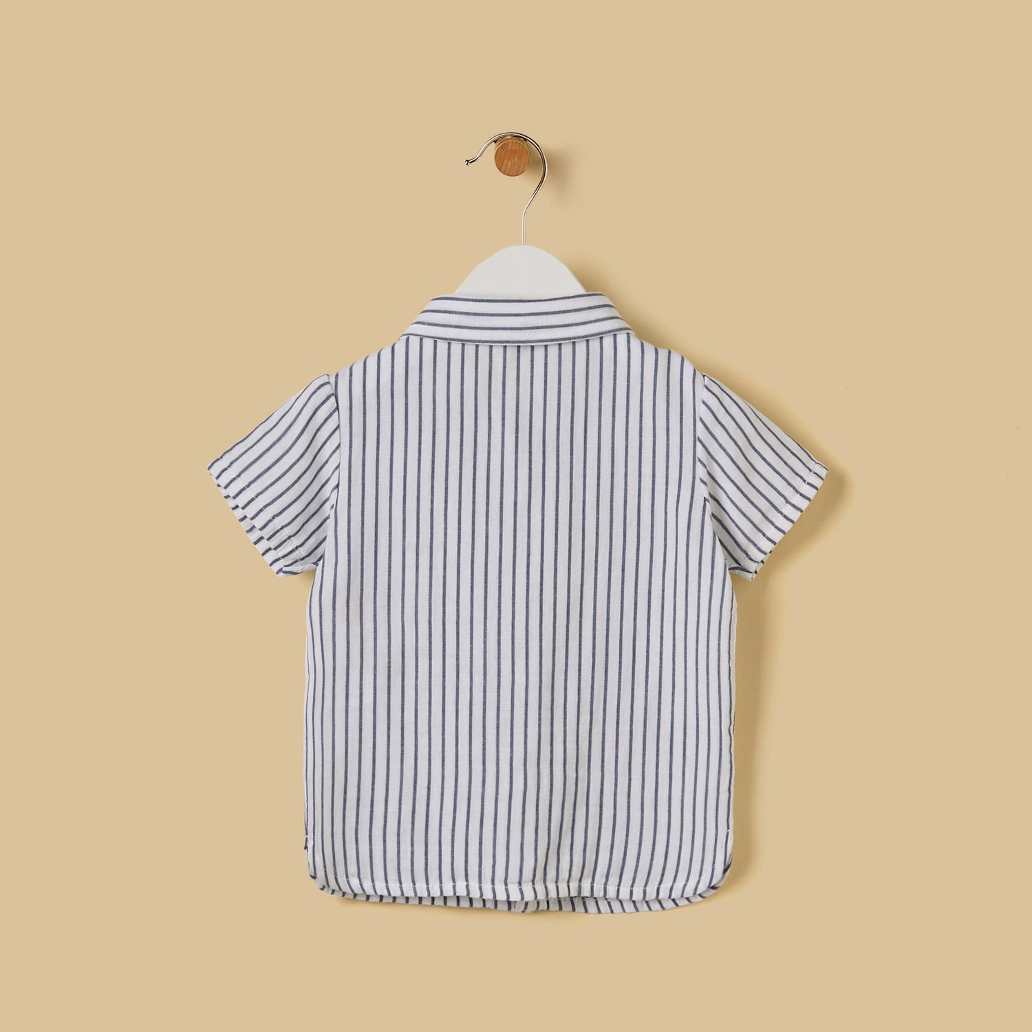 Striped Cotton Shirt with Embroidery