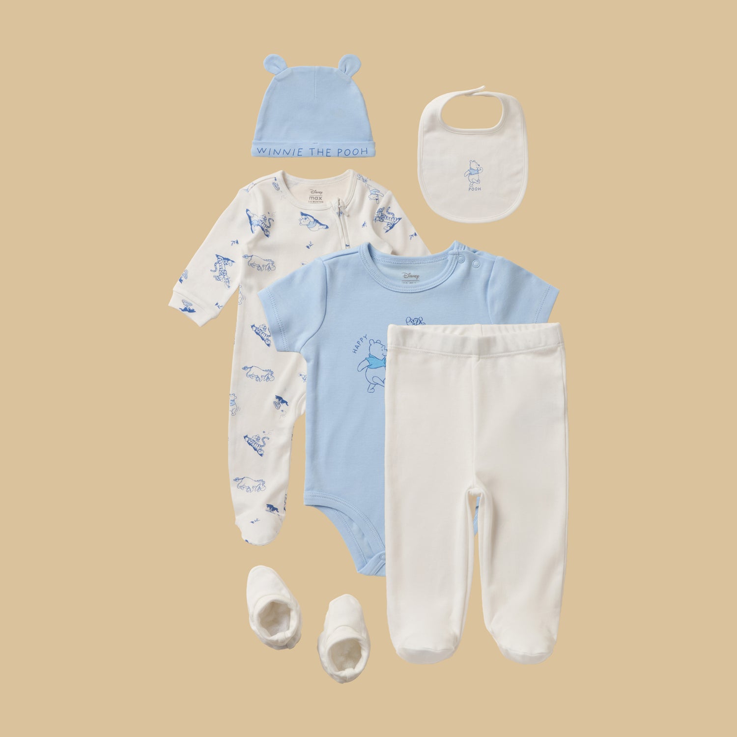Winnie the Pooh Print 6-Piece Cotton Clothing Set