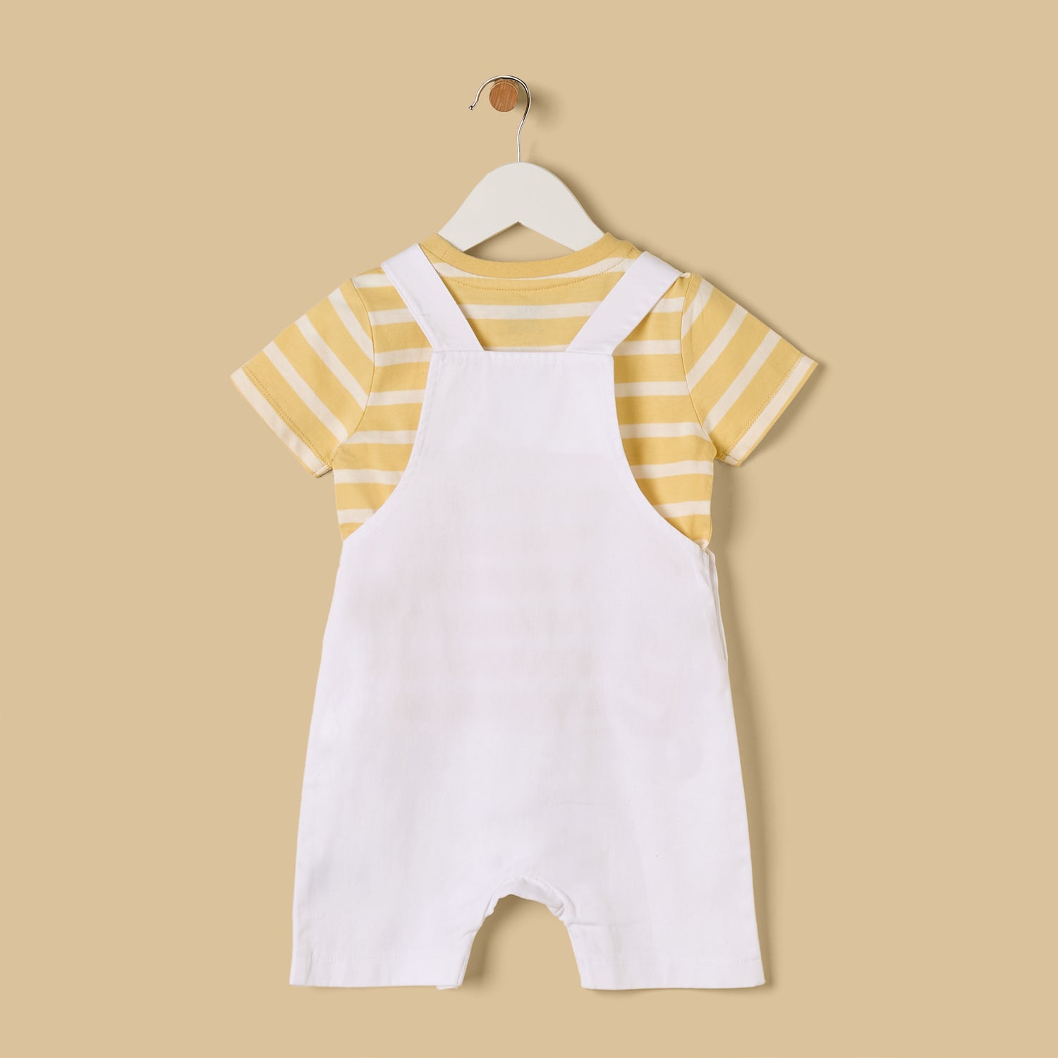 Tom and Jerry Print Cotton Dungaree and T-shirt Set