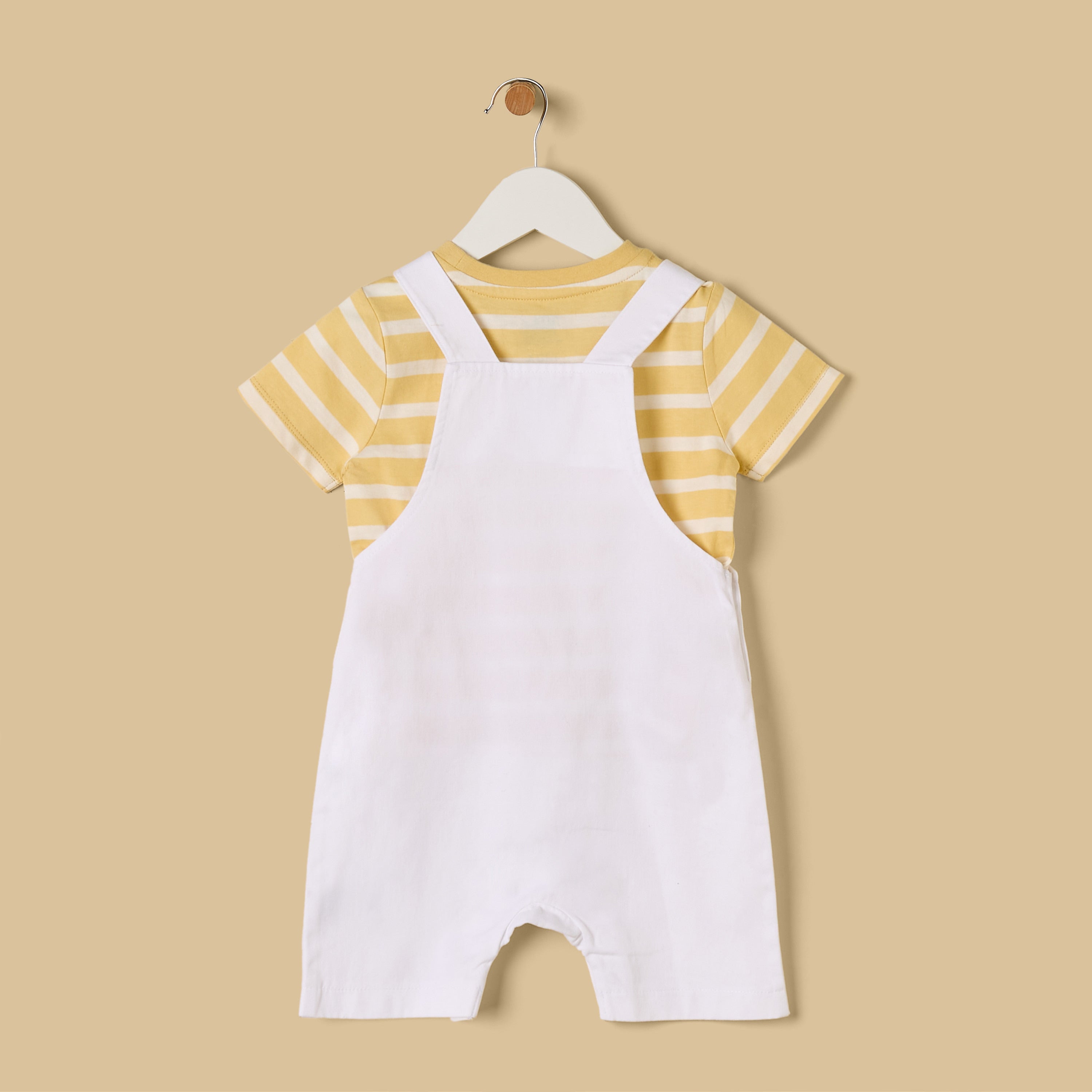 Tom and Jerry Print Cotton Dungaree and T-shirt Set