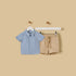 Gingham Cotton Shirt and Shorts Set - Blue