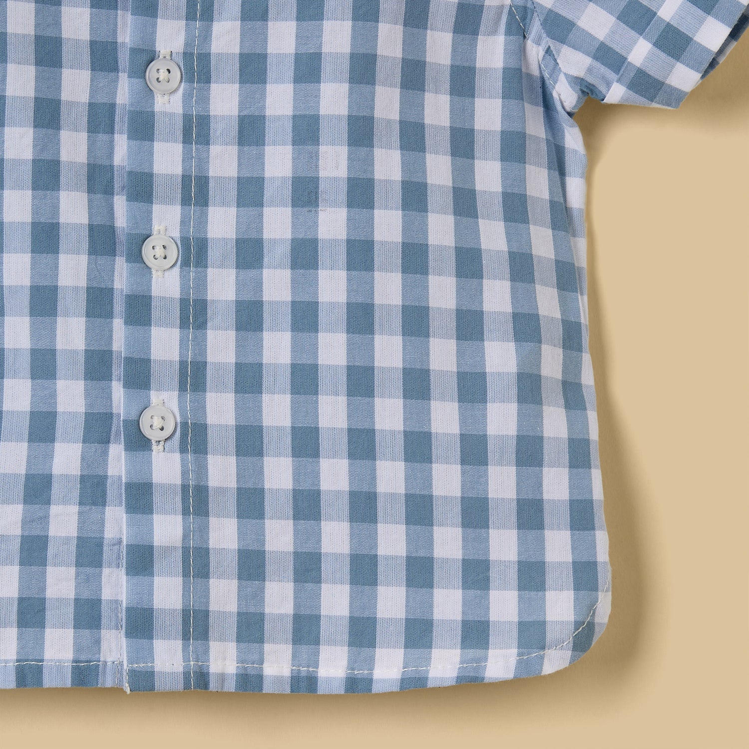 Gingham Cotton Shirt and Shorts Set
