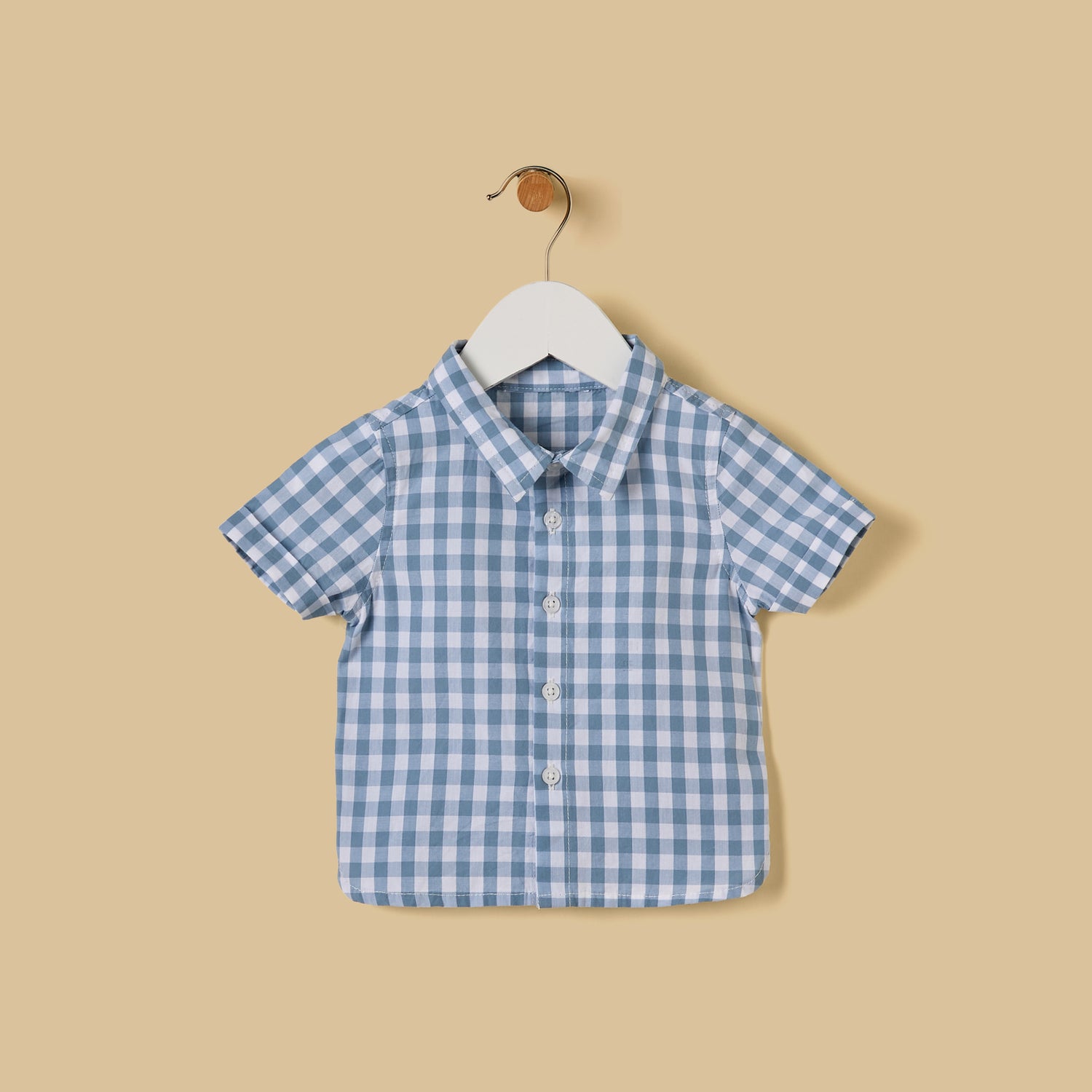 Gingham Cotton Shirt and Shorts Set