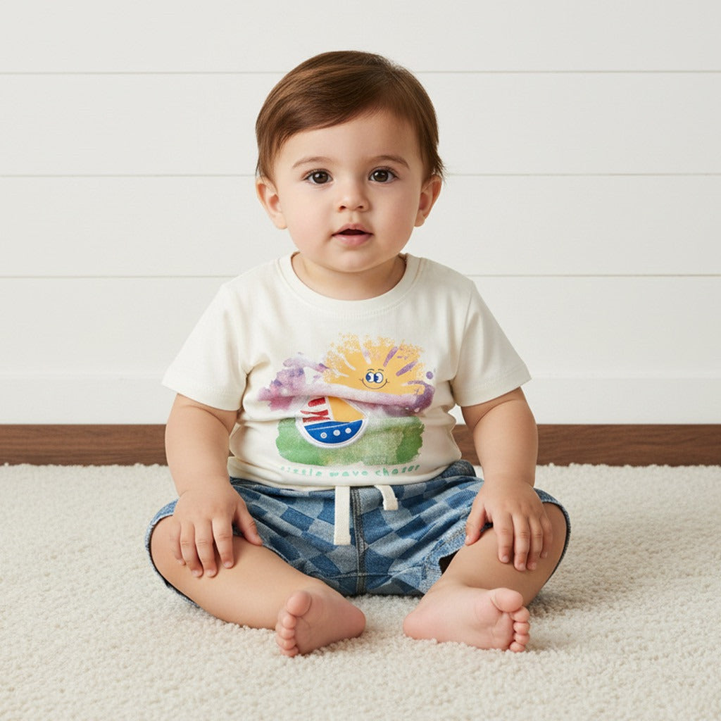 Printed Cotton T-shirt and Shorts Set