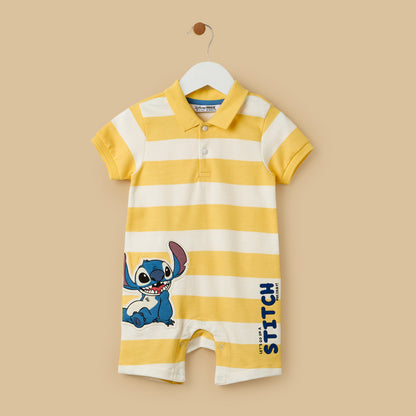 Stitch Print Cotton Romper