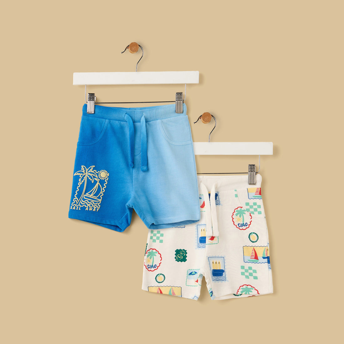 Pack of 2 - Printed Cotton Shorts - Multicolour / 12-18 mths