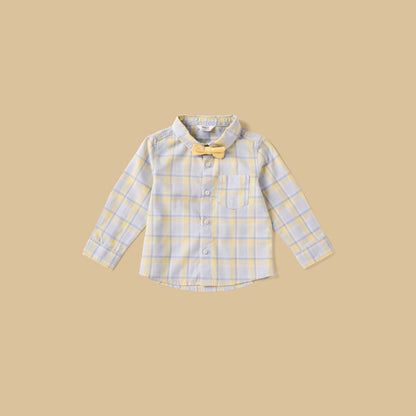 Checked Cotton Shirt with Sweater and Pants