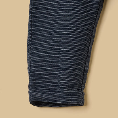 Checked Cotton Shirt and Trousers Set with Suspender