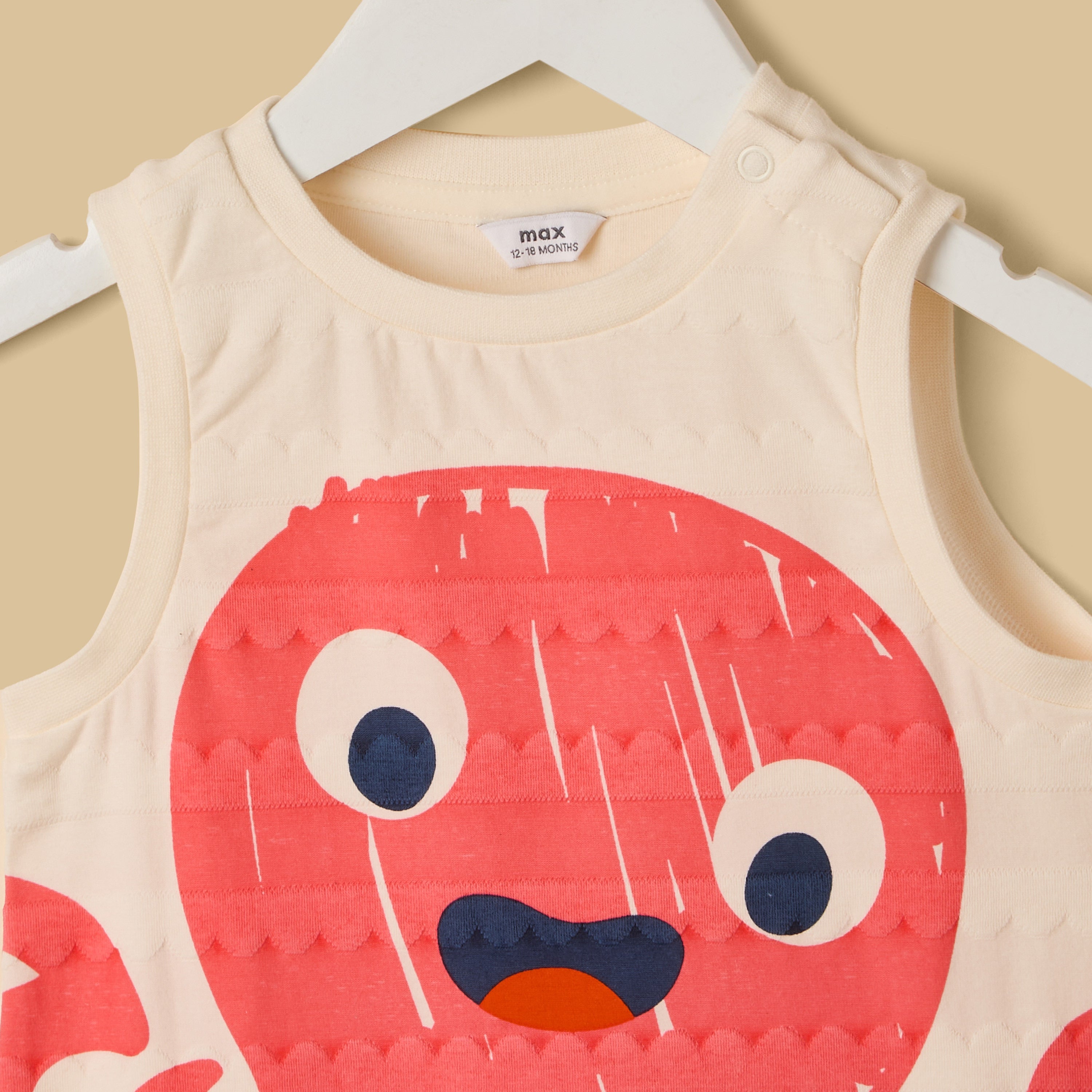 Octopus Lenticular Print Cotton Romper