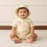 Embroidered Cotton Romper with Cap - Cream / 12-18 mths