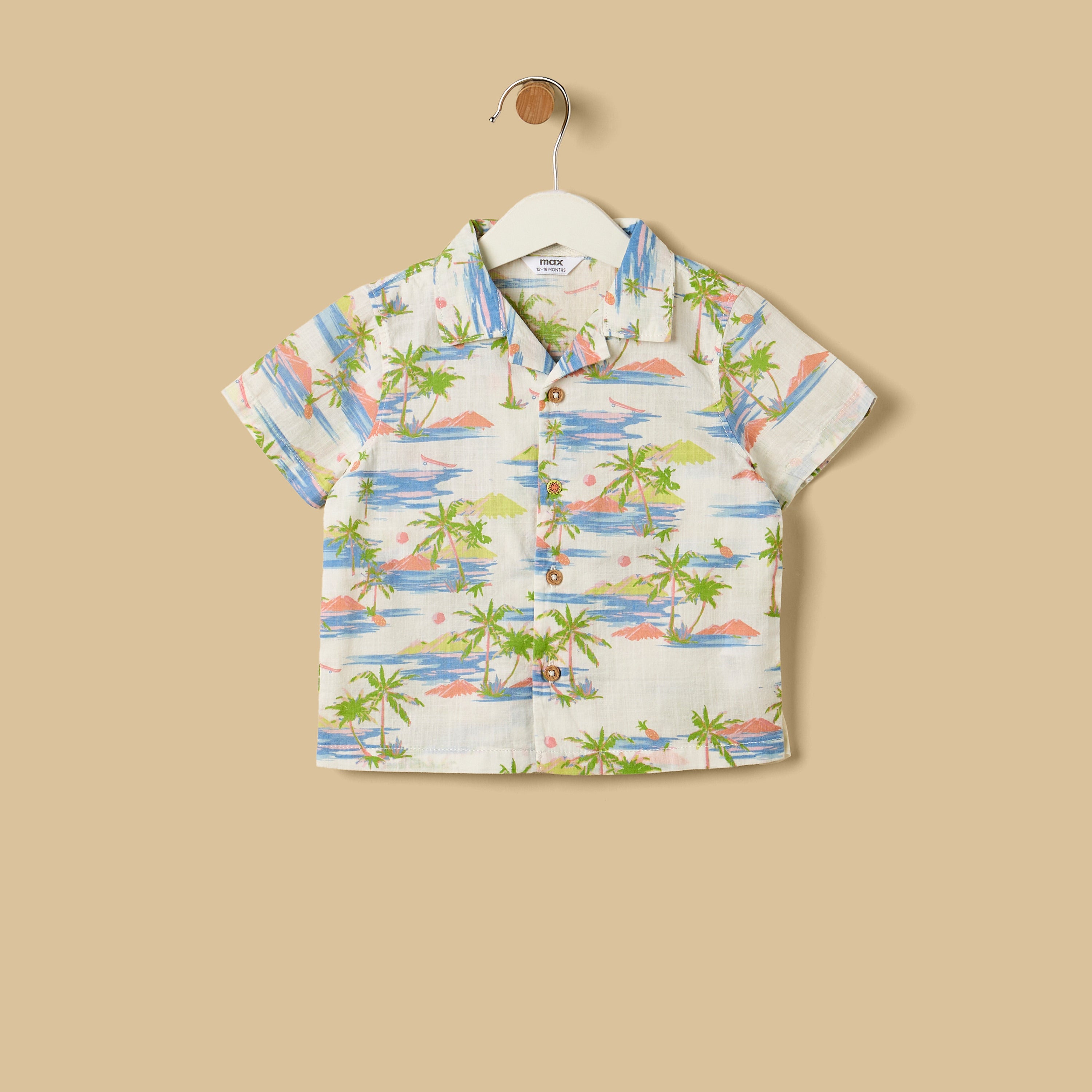 Graphic Print Cotton T-shirt and Shirt Set