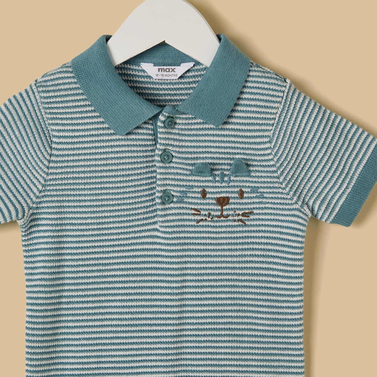 Striped Polo T-shirt with Pants and Suspenders