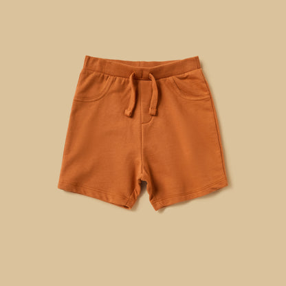 Striped Cotton T-shirt and Shorts Set with Cap