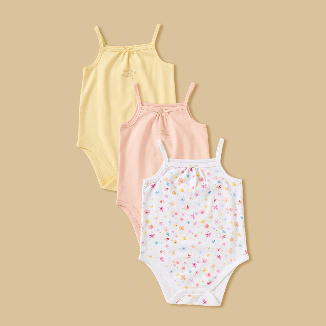 Pack of 3 - Printed Strappy Bodysuit - Multicolour / 12-18 mths