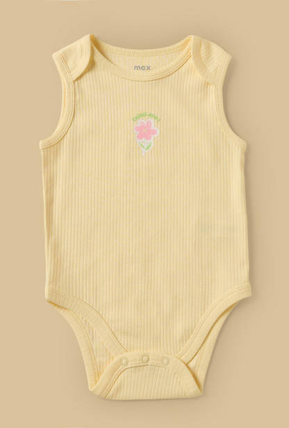 Pack of 3 - Floral Print Ribbed Sleeveless Bodysuit-undefined-image-1