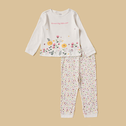 Pack of 2 - Floral Print Cotton Pyjama Set
