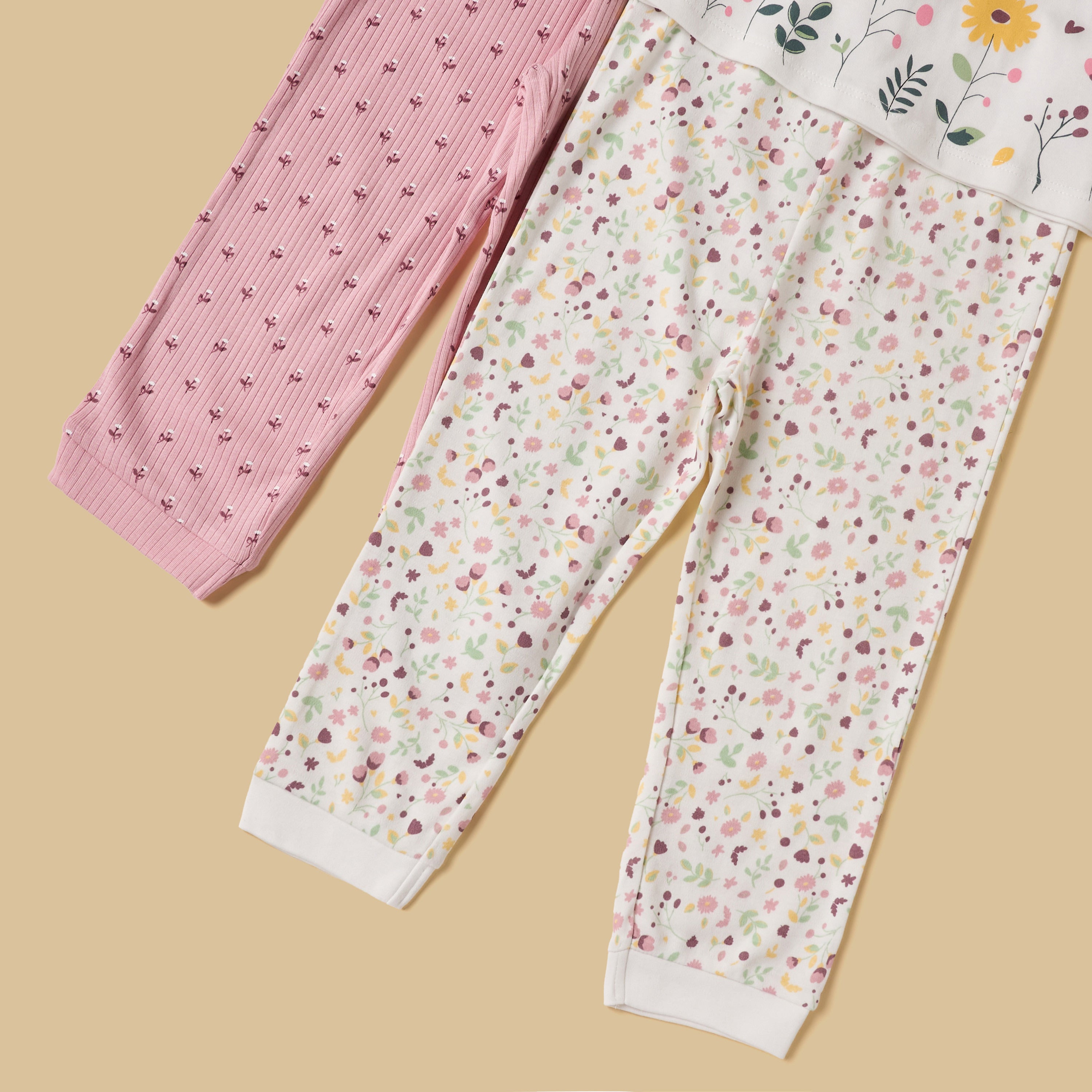 Pack of 2 - Floral Print Cotton Pyjama Set