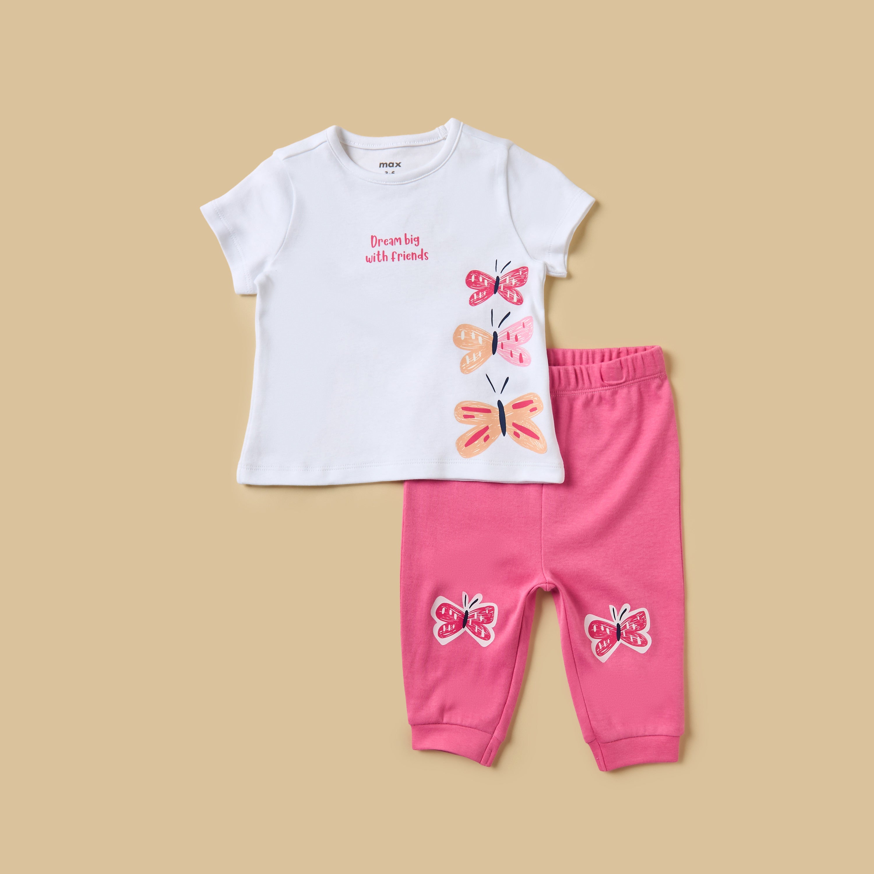 Pack of 2 - Butterfly Print Cotton Pyjama Set