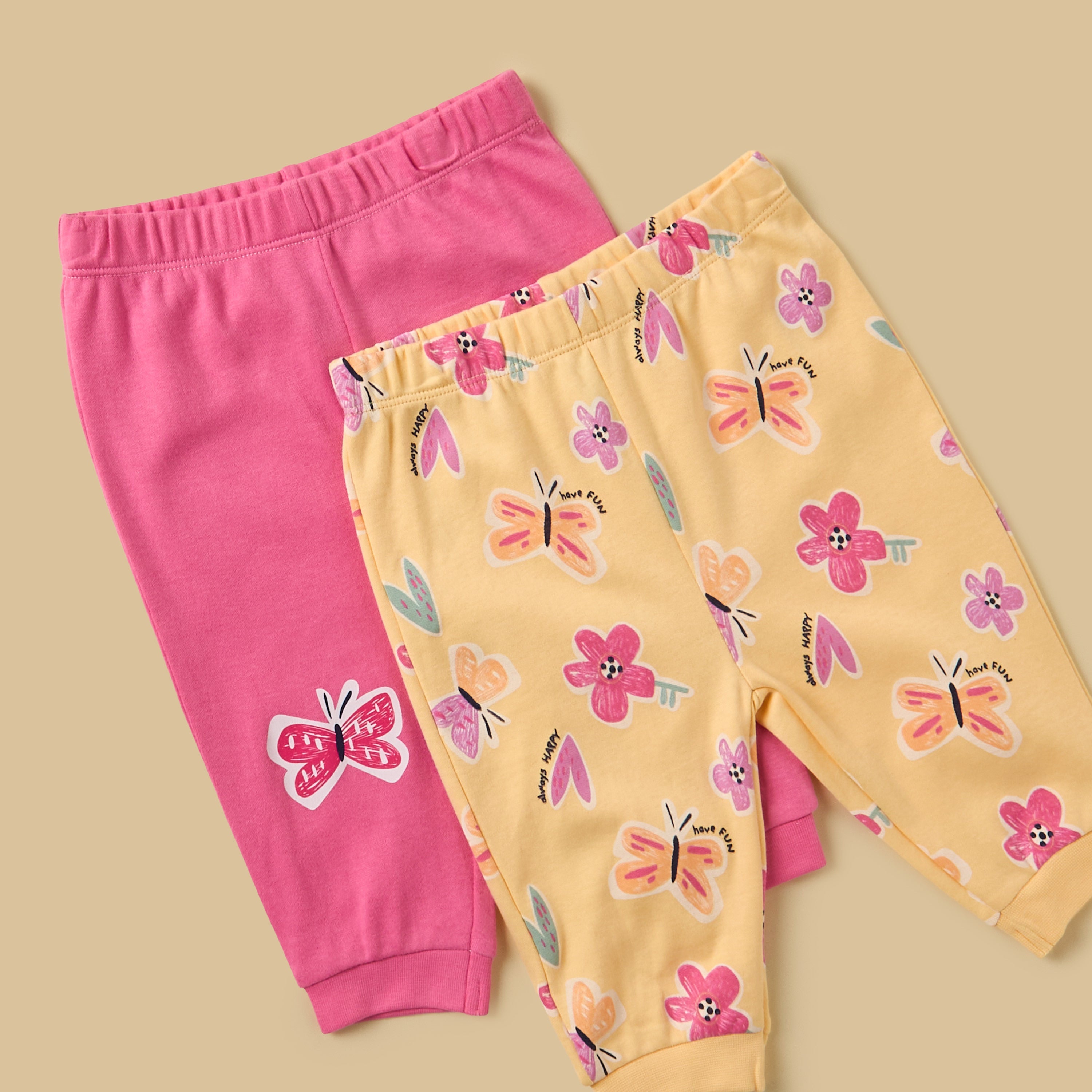 Pack of 2 - Butterfly Print Cotton Pyjama Set