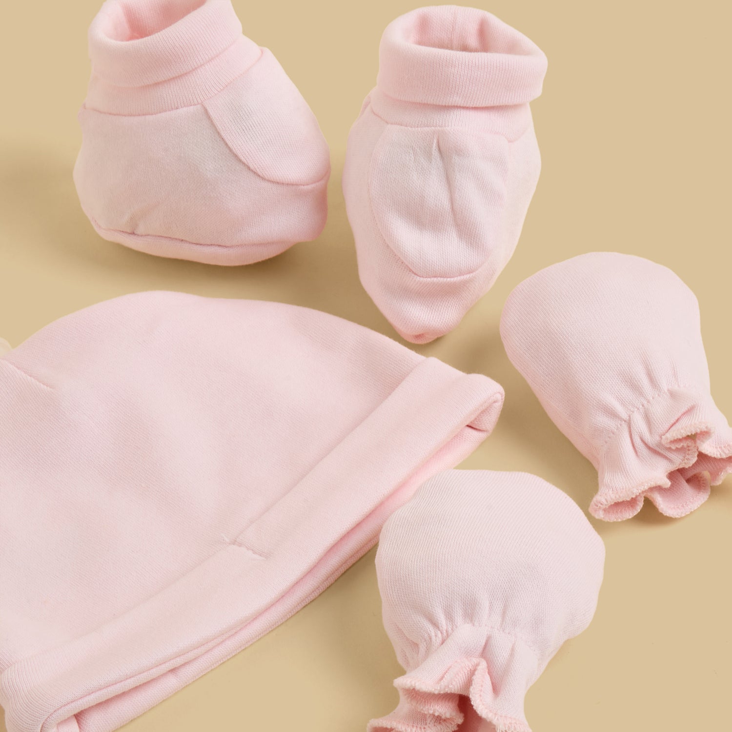 Cap with Mittens and Booties