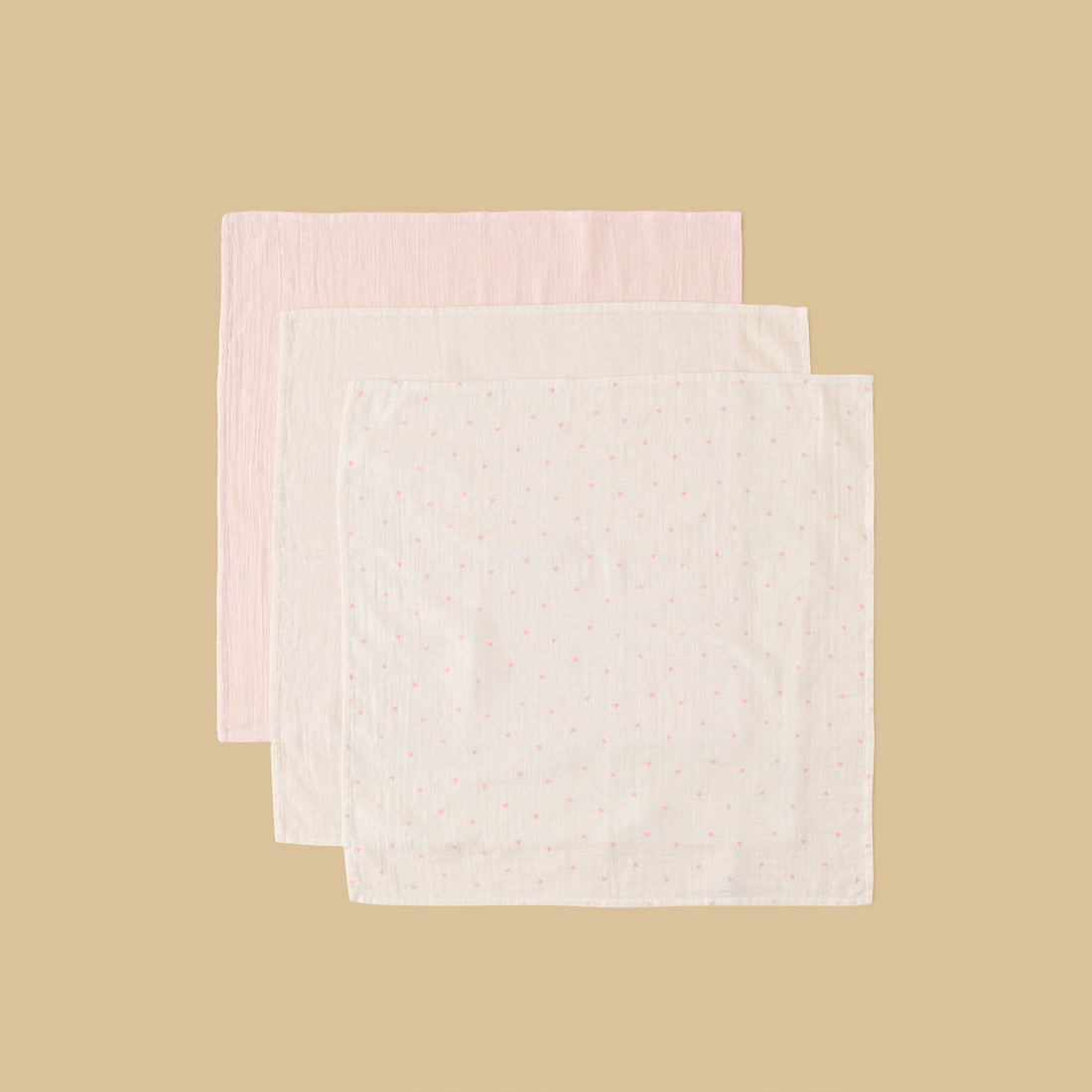 Pack of 3 - Assorted Cotton Wash Cloth - Pink / Free Size