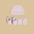 Ribbed Beanie with Booties and Mittens - Purple / Free Size