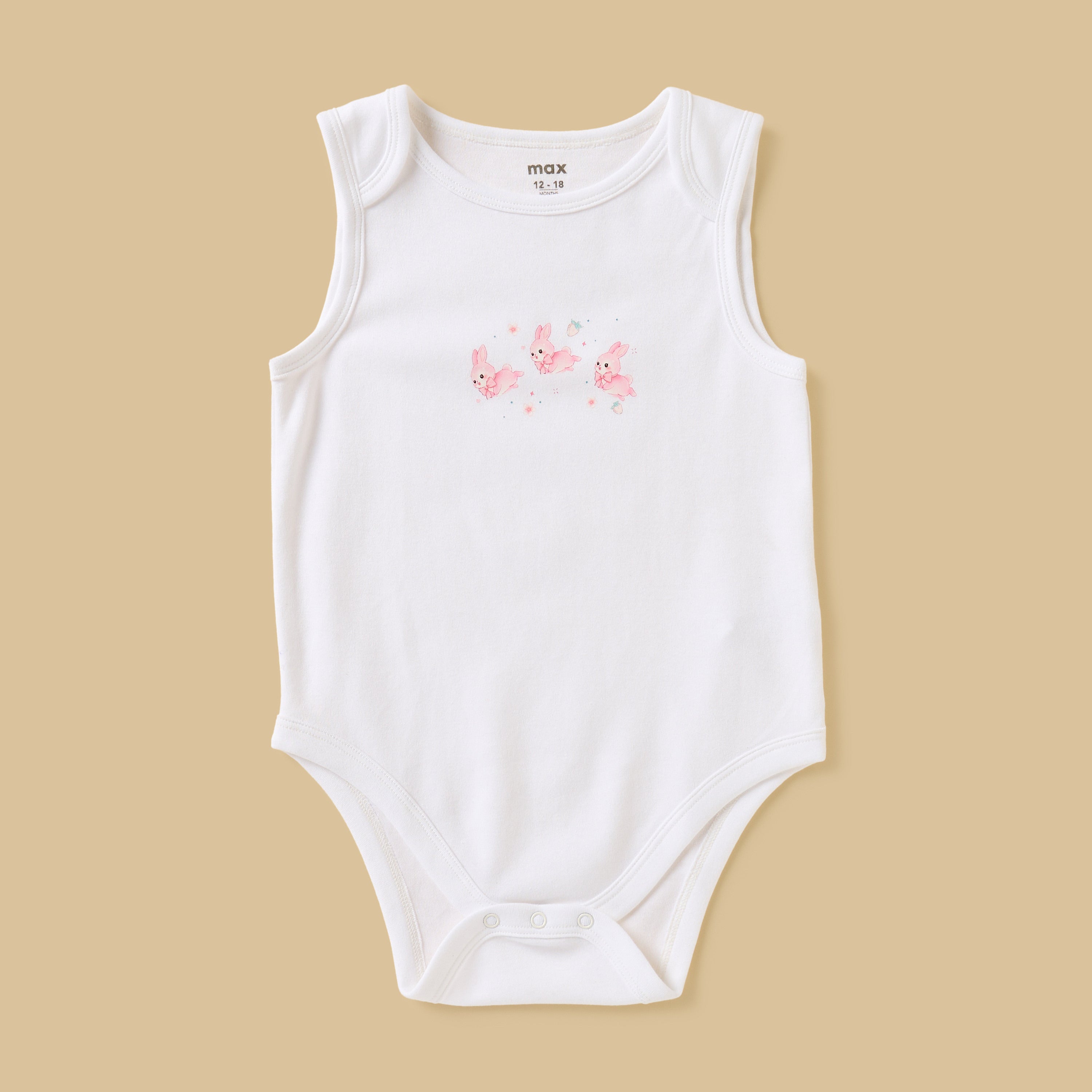 Pack of 5 - Assorted Cotton Sleeveless Bodysuit