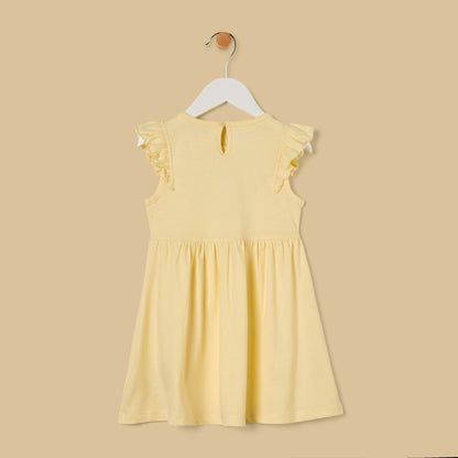 Bear Print Cotton Sleeveless Dress
