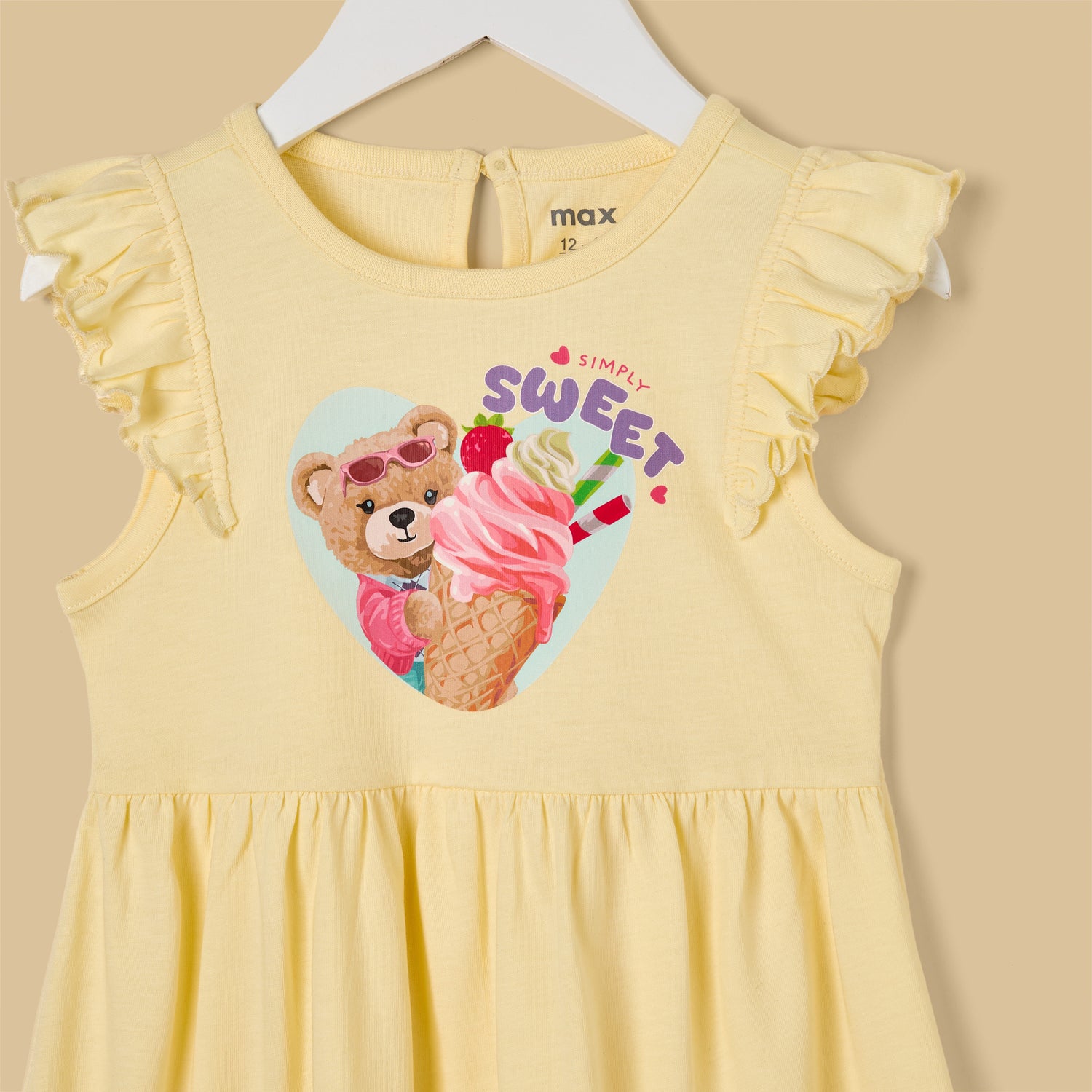 Bear Print Cotton Sleeveless Dress