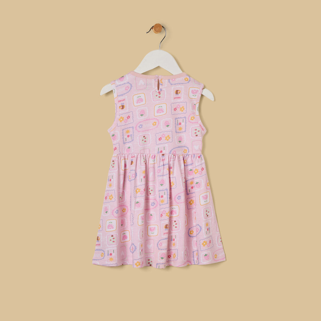 Graphic Print Cotton Sleeveless Dress