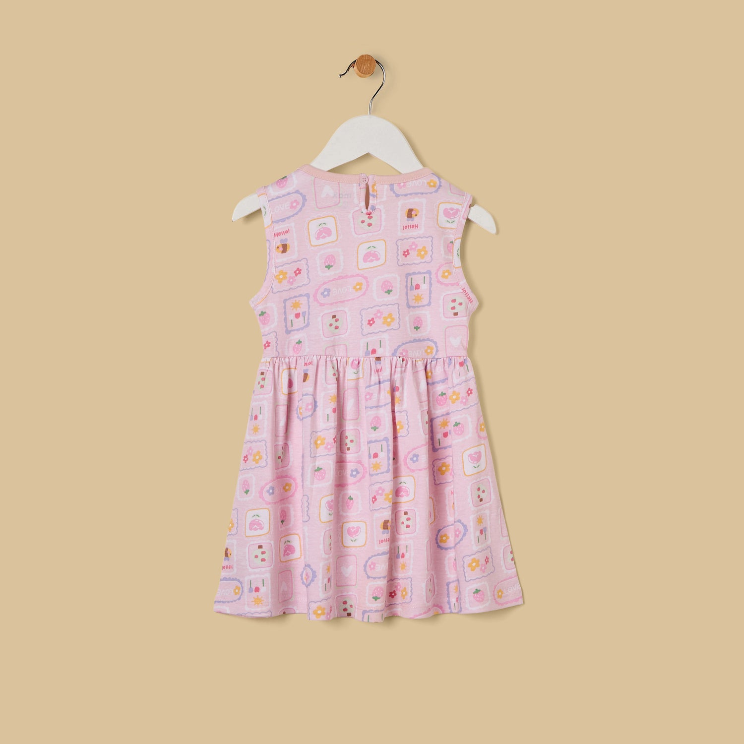 Graphic Print Cotton Sleeveless Dress