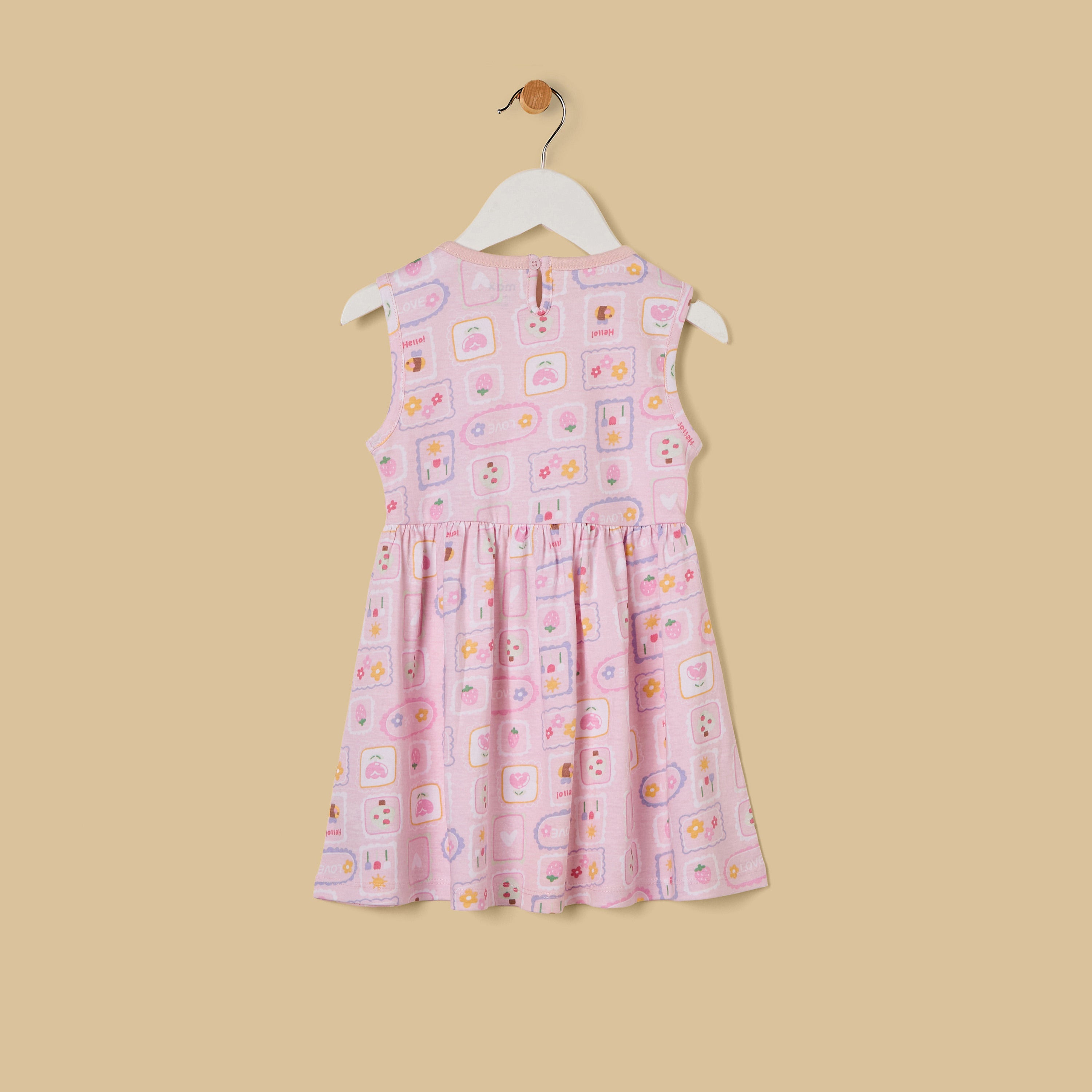 Graphic Print Cotton Sleeveless Dress