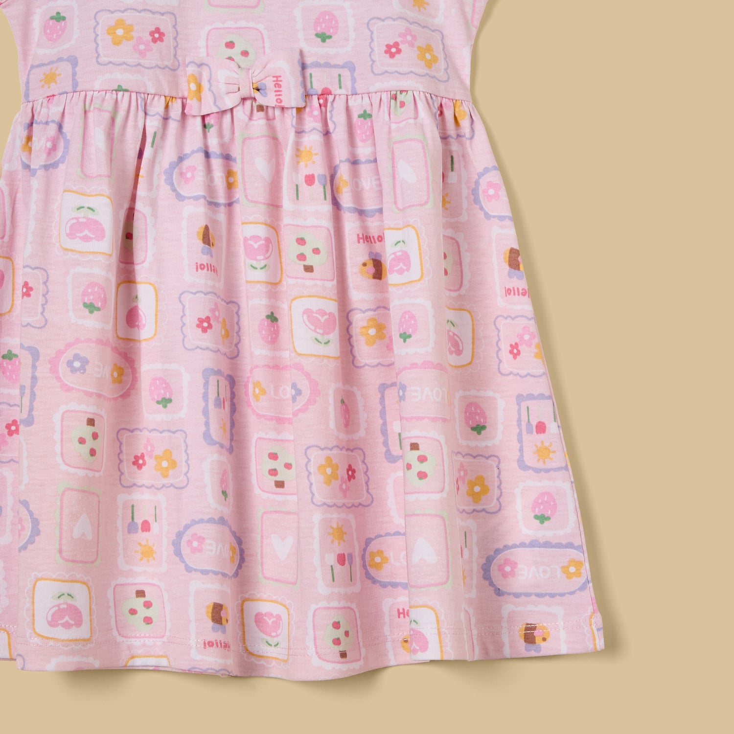 Graphic Print Cotton Sleeveless Dress