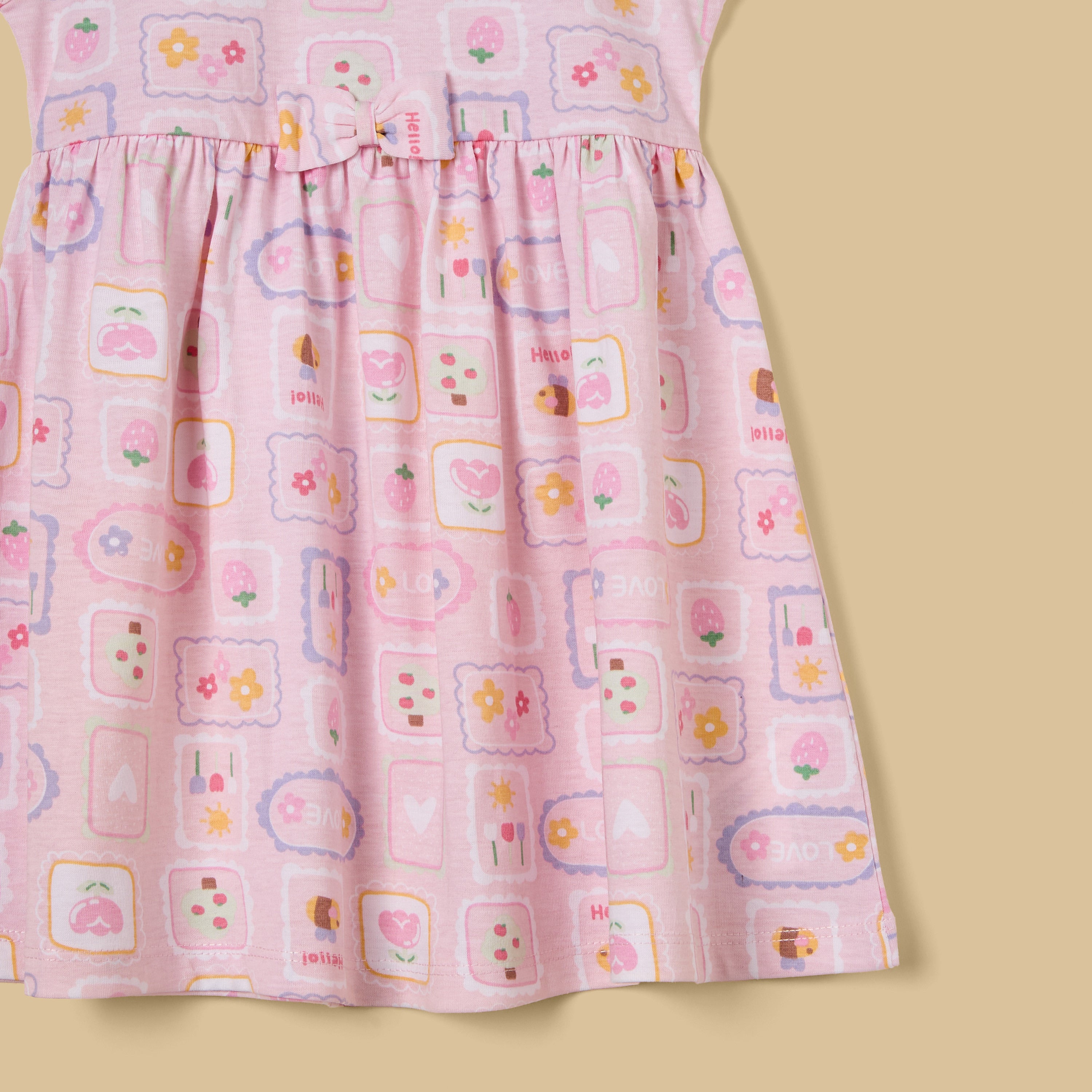 Graphic Print Cotton Sleeveless Dress