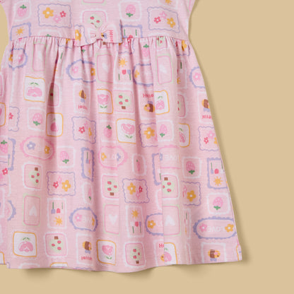 Graphic Print Cotton Sleeveless Dress