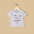 Graphic Print Cotton Top with Ruffles - Blue / 12-18 mths