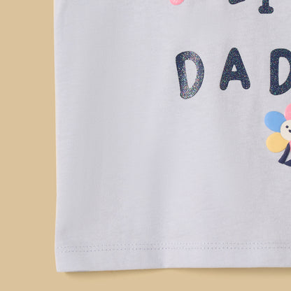 Graphic Print Cotton Top with Ruffles