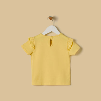 Floral Print Cotton Top with Ruffles