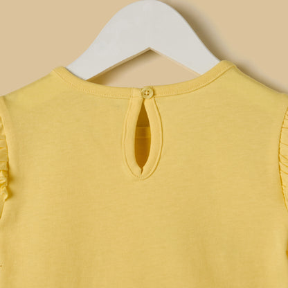 Floral Print Cotton Top with Ruffles