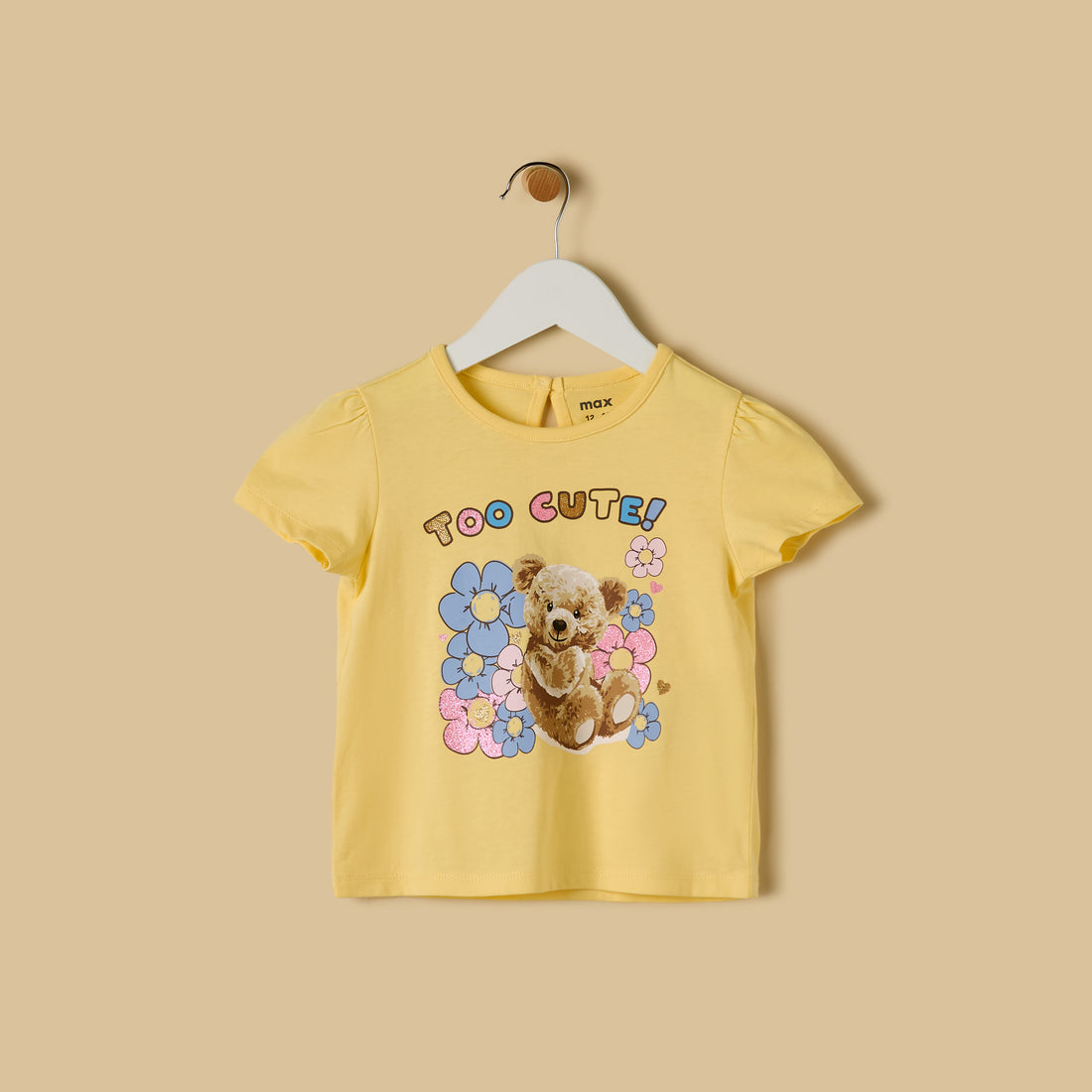 Graphic Print Cotton Top - Yellow / 12-18 mths