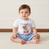 Bear Print Checked Cotton Shorts Set - White / 12-18 mths