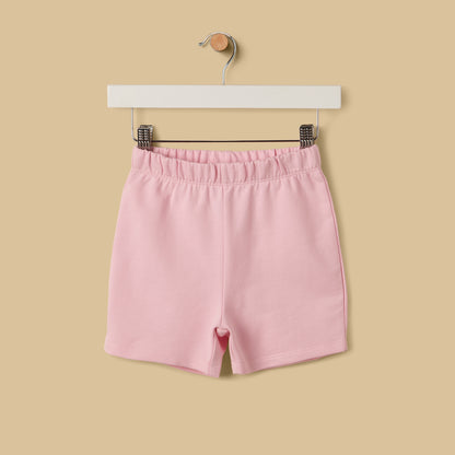 Slogan Print Cotton Top and Shorts Set