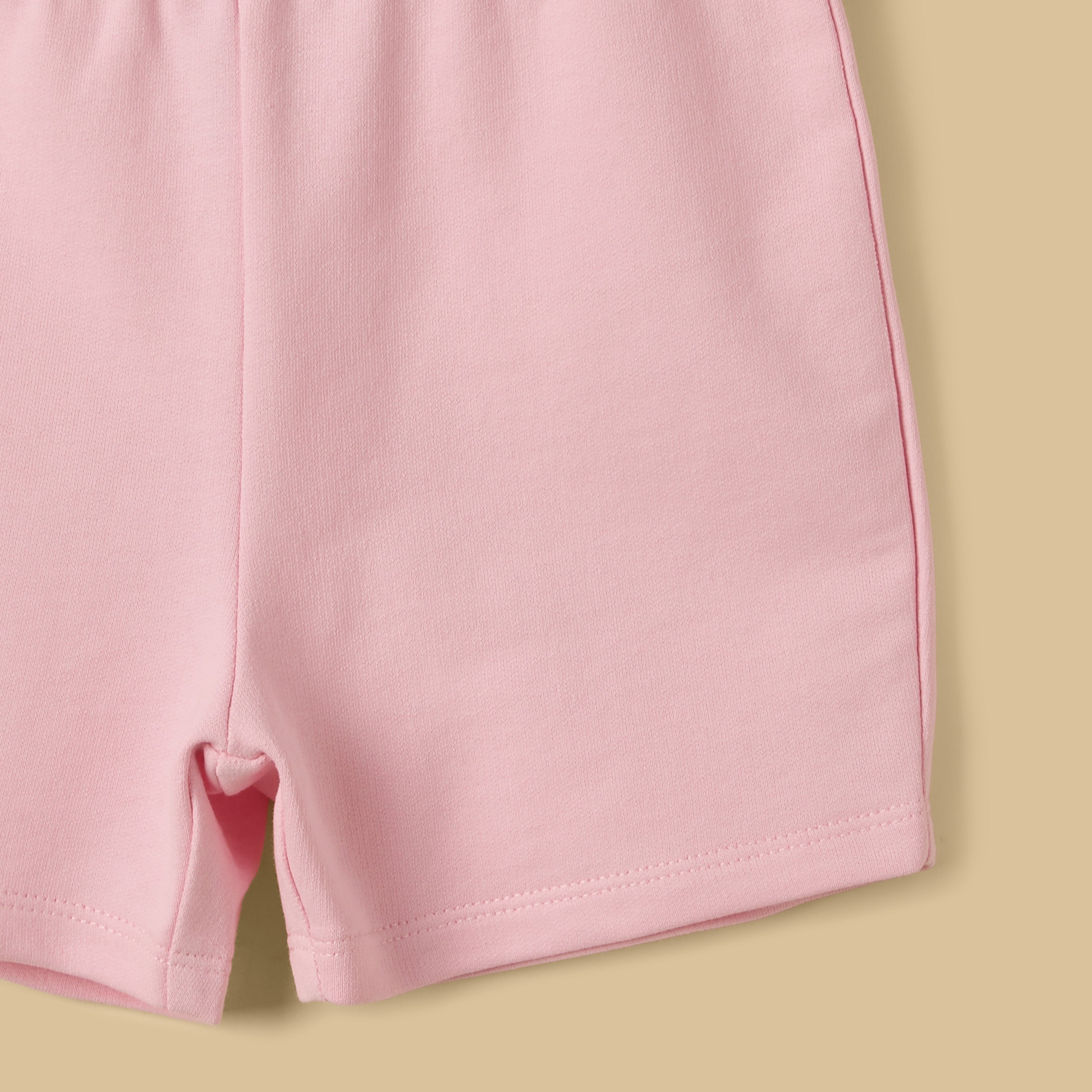 Slogan Print Cotton Top and Shorts Set