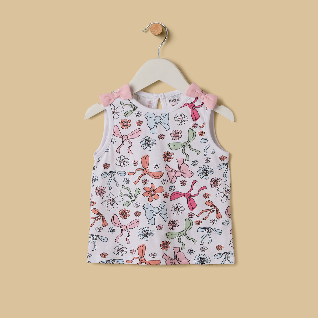 Bow Print Cotton Top and Shorts Set